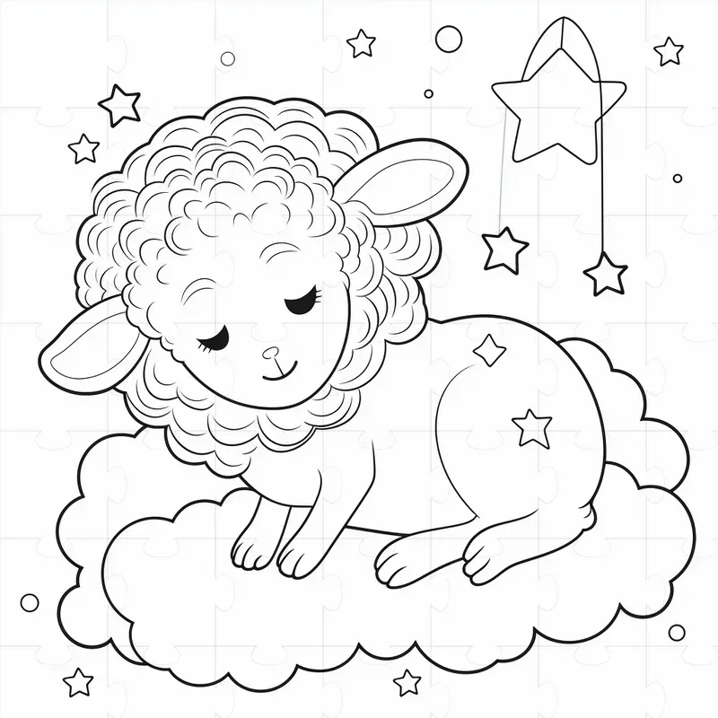 Coloring Cozy Animals Sleeping On Clouds Midjourney Prompt | PromptBase