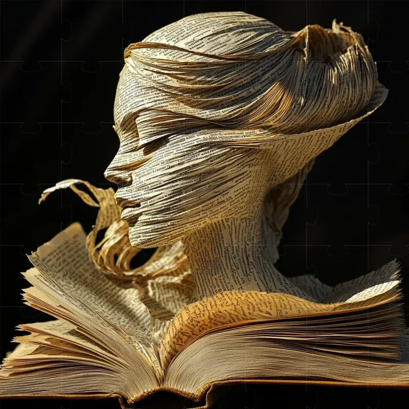 Open Books Carved Pages Sculptures Midjourney Prompt | PromptBase