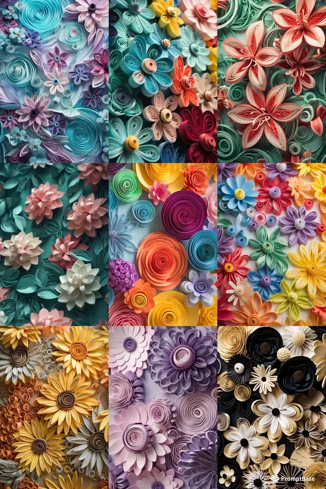 Paper Art Flowers Midjourney Prompt PromptBase