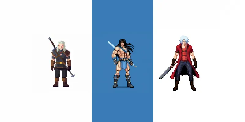 Retro Game Pixel Art Characters Midjourney Prompt | PromptBase