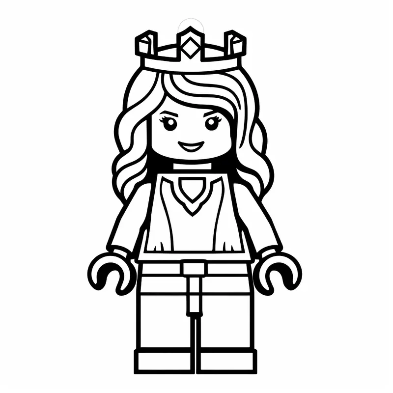 Lego Mini Figures Coloring Pages Midjourney Prompt | PromptBase