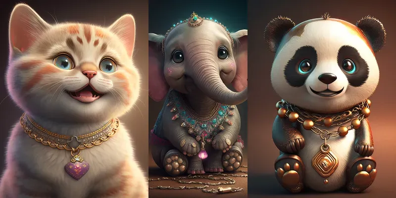 3D Cute Realistic Animals Portraits Midjourney Prompt | PromptBase