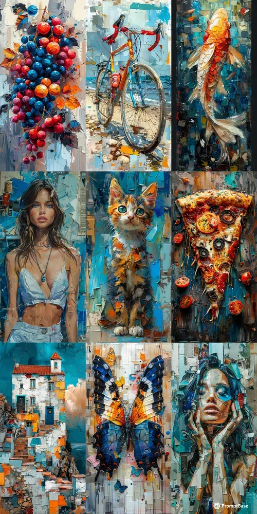 Fresh Look at Impasto Collage Style Midjourney Prompt