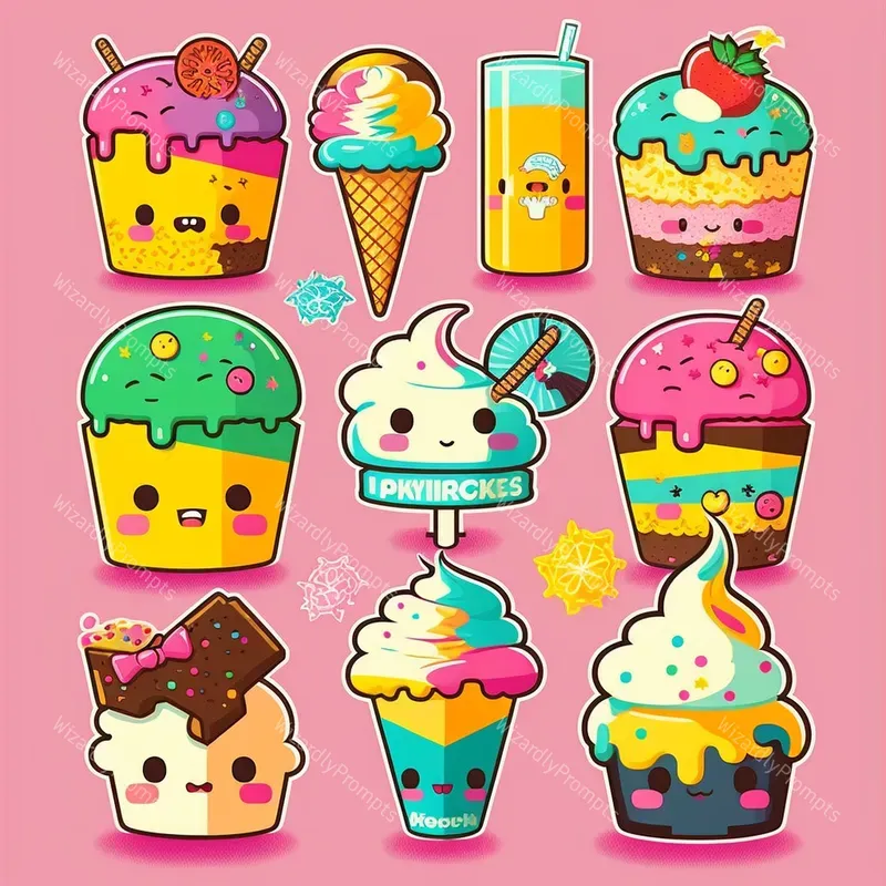 Cute Sticker Sheets Midjourney Prompt | PromptBase