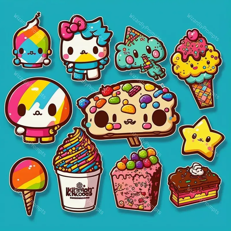 Cute Sticker Sheets Midjourney Prompt | PromptBase