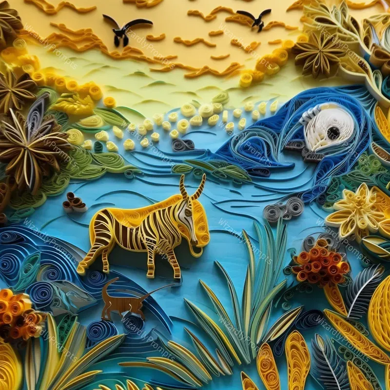 Paper Quilling Art Midjourney Prompt PromptBase