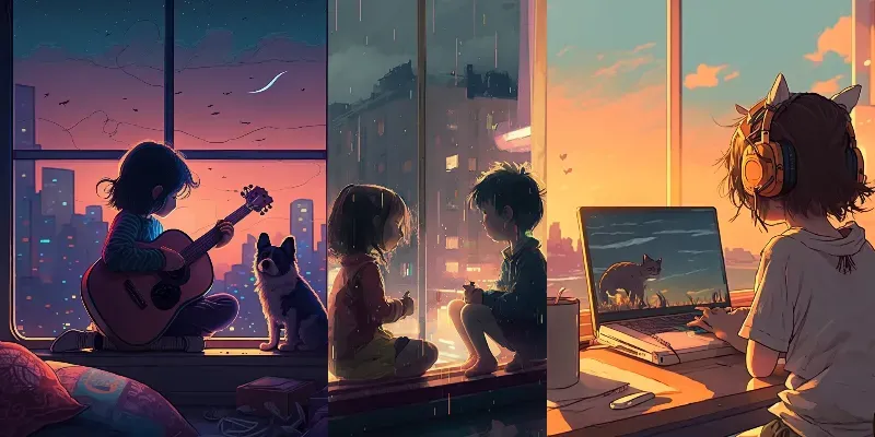 Dreamy Nostalgic Lofi Illustrations Midjourney Prompt | PromptBase