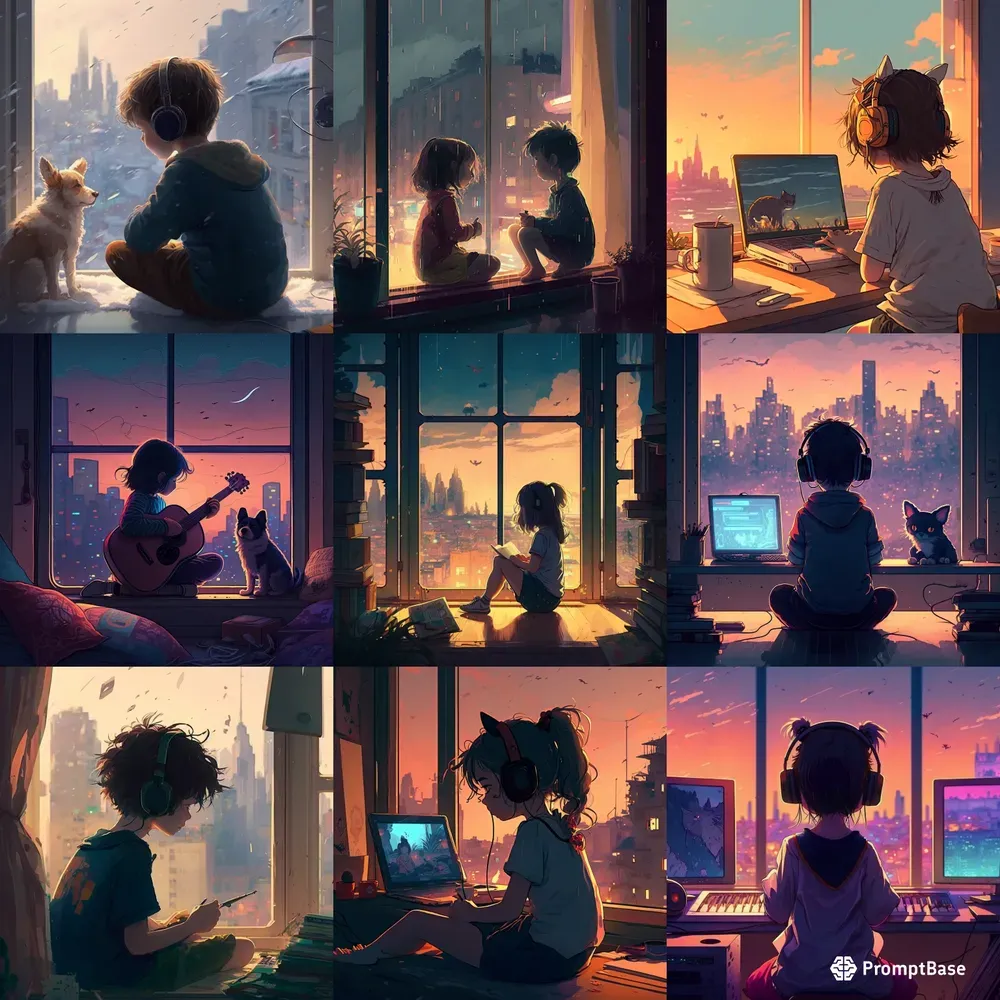 Dreamy Nostalgic Lofi Illustrations Midjourney Prompt | PromptBase