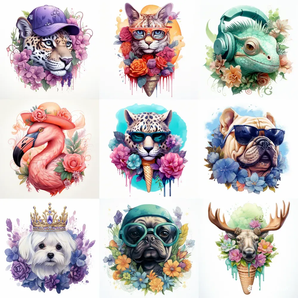 Whimsical Animal Portraits Midjourney Prompt | PromptBase