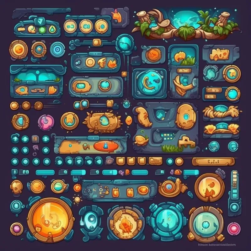 Mobile Games Gui Elements Midjourney Prompt | PromptBase