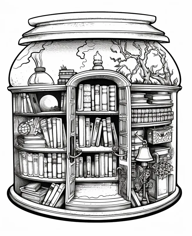 Coloring Book Jars Midjourney Prompt | PromptBase