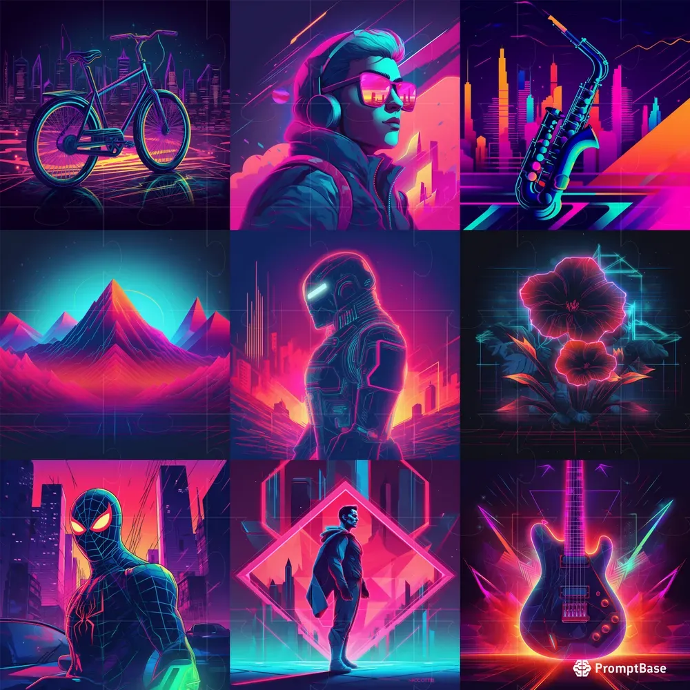Synthwave Cover Art Illustrations Midjourney Prompt Promptbase