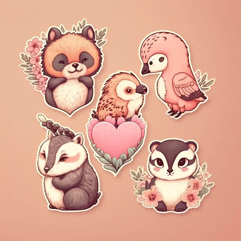 Cute Stickers For Different Themes Midjourney Prompt | PromptBase