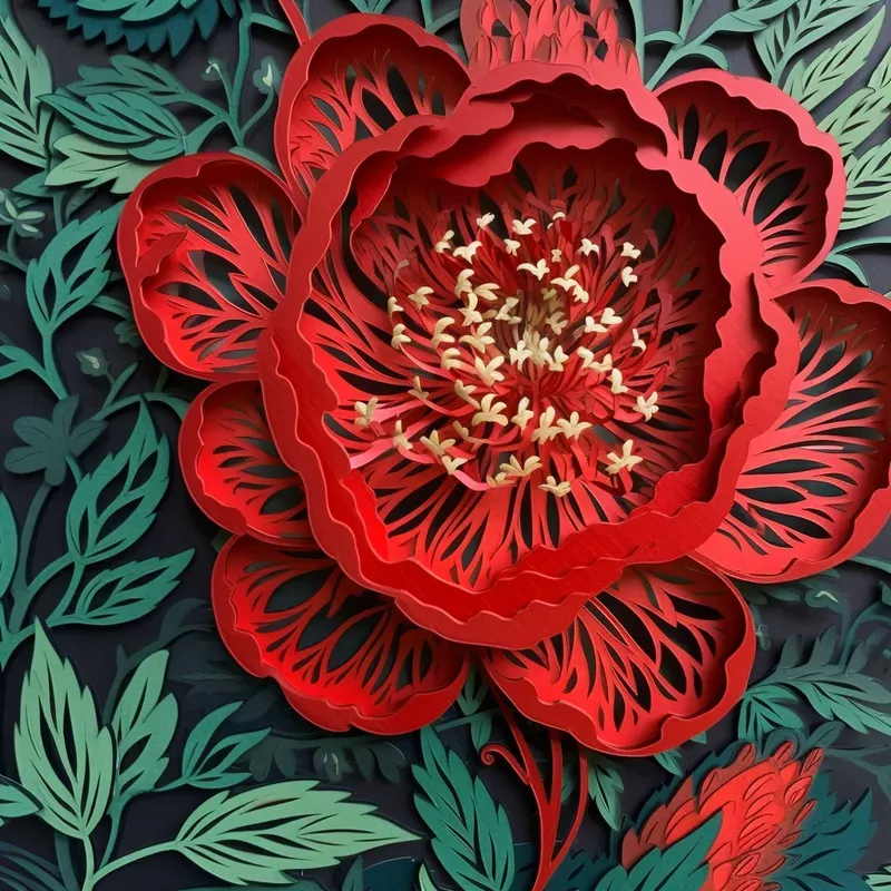 Paper Cut Flower Art Midjourney Prompt PromptBase