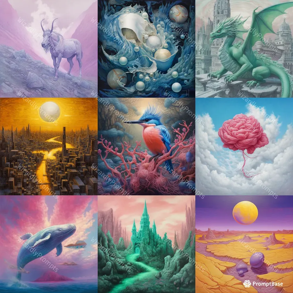 Surrealist Themed Pastel Drawings Midjourney Prompt PromptBase