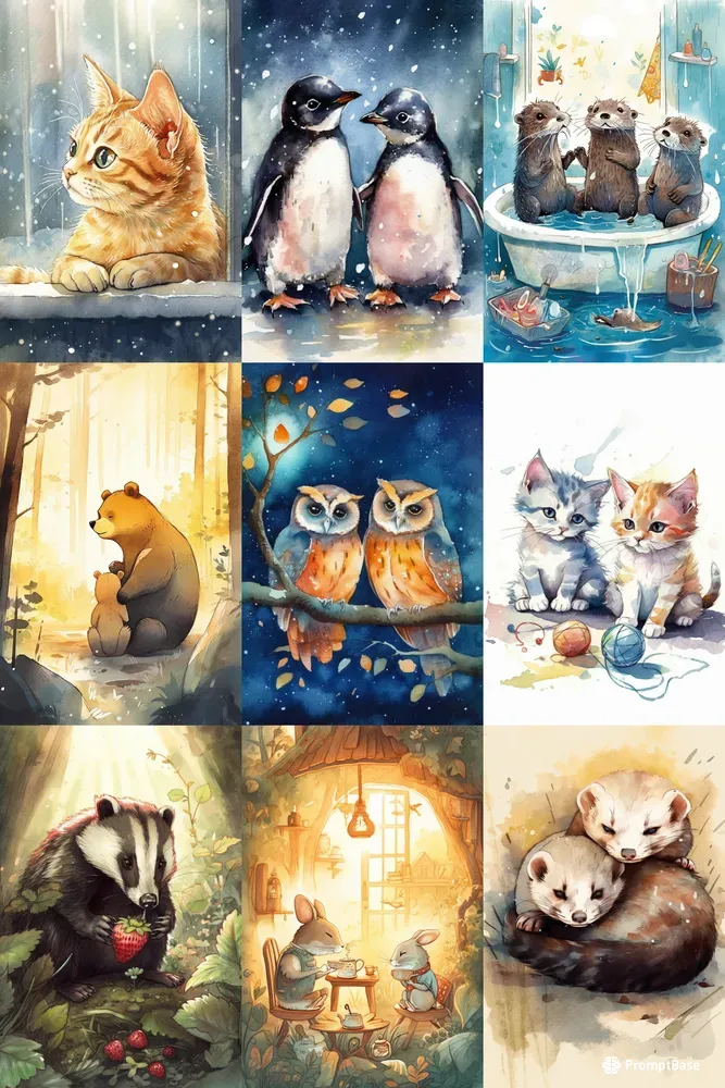 Cute Childrens Illustration Midjourney Prompt | PromptBase