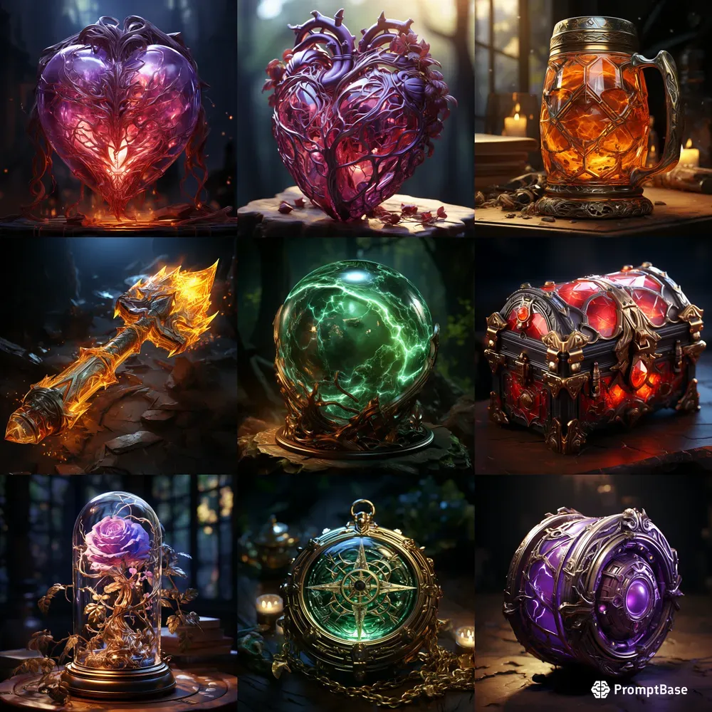 Realistic Fantasy Game Objects Midjourney Prompt | PromptBase