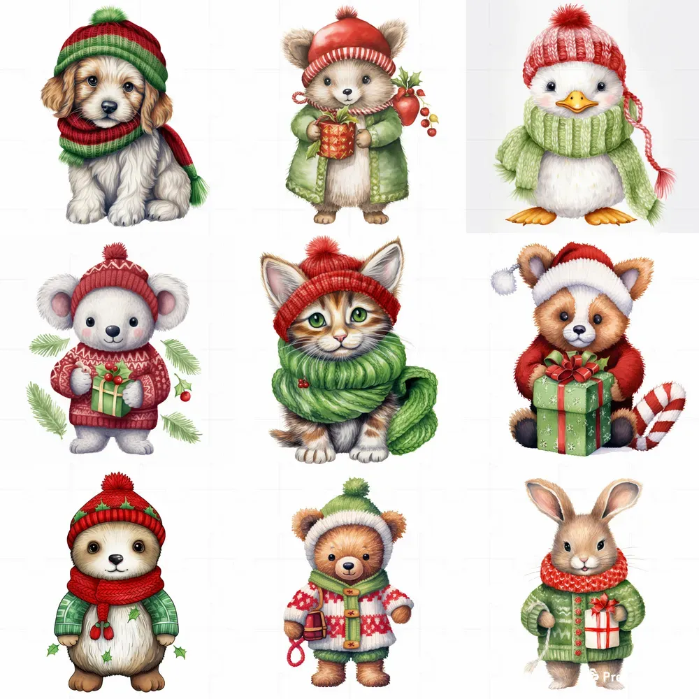 Animals Christmas Themes Midjourney Prompt PromptBase