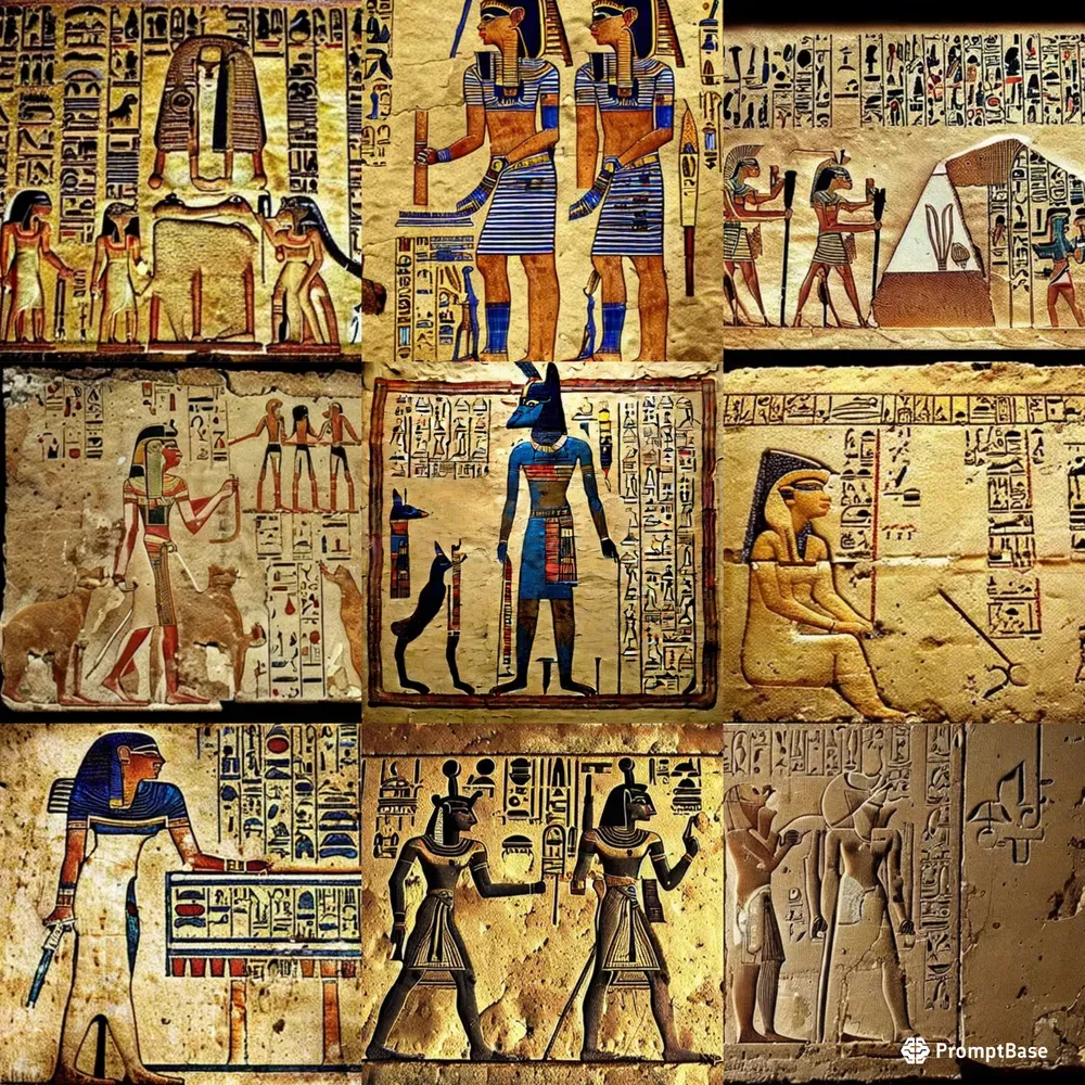 Vibrant Hieroglyphs Stable Diffusion Prompt | PromptBase