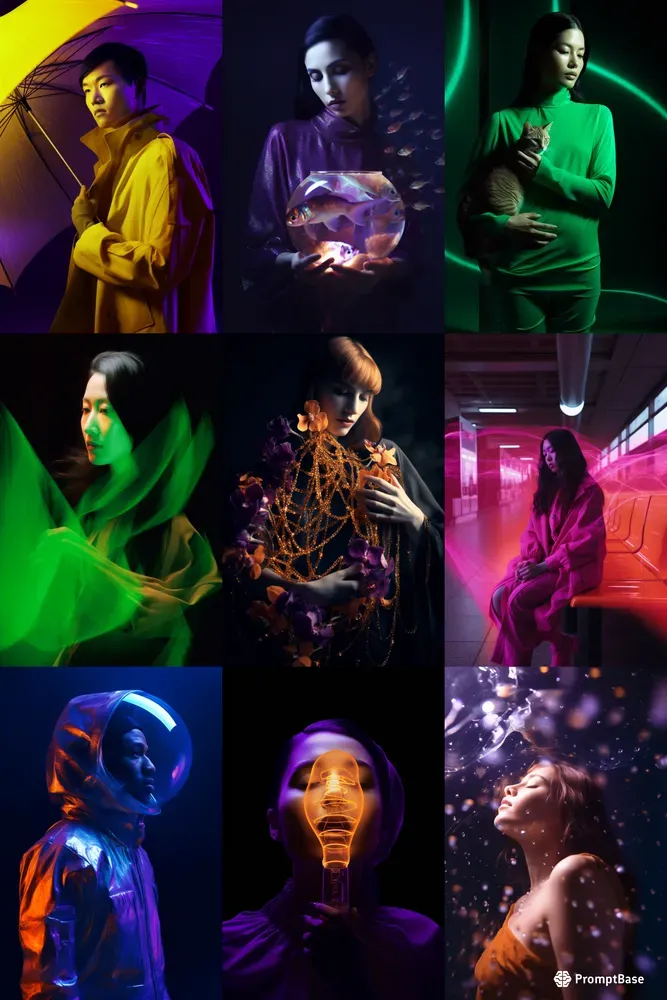 Moody Electric Portrait Photographs Midjourney Prompt PromptBase