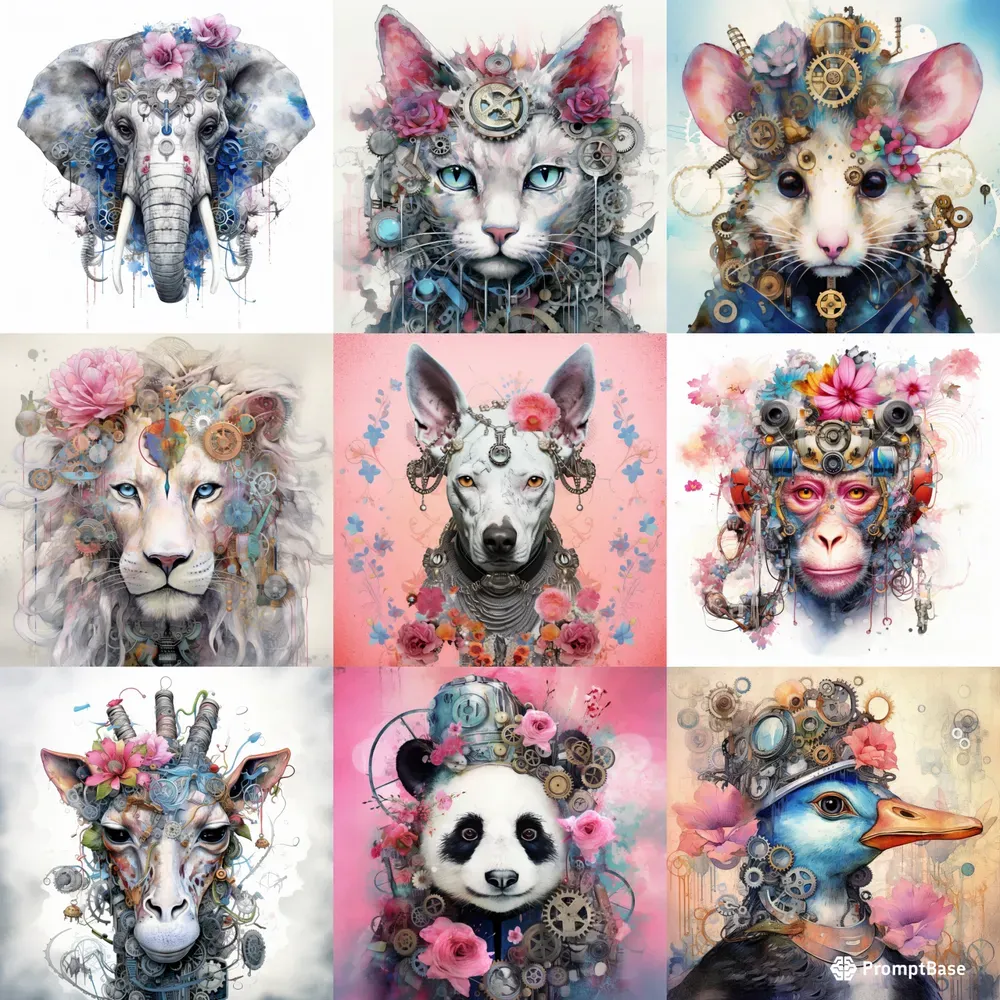 Literary Style Animal Head Portraits Midjourney Prompt | PromptBase