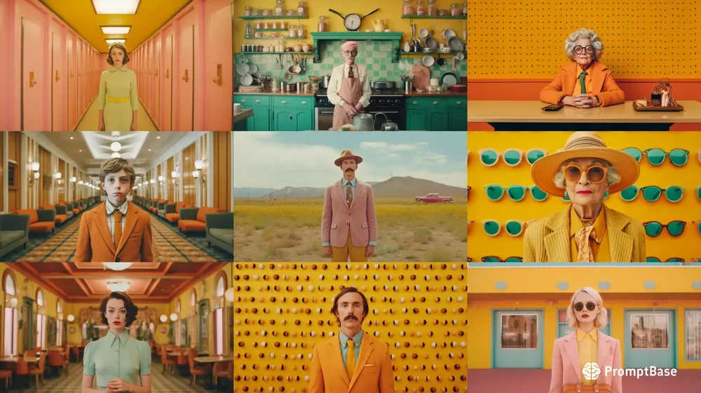 Wes Anderson Photography Portrait Midjourney Prompt | PromptBase