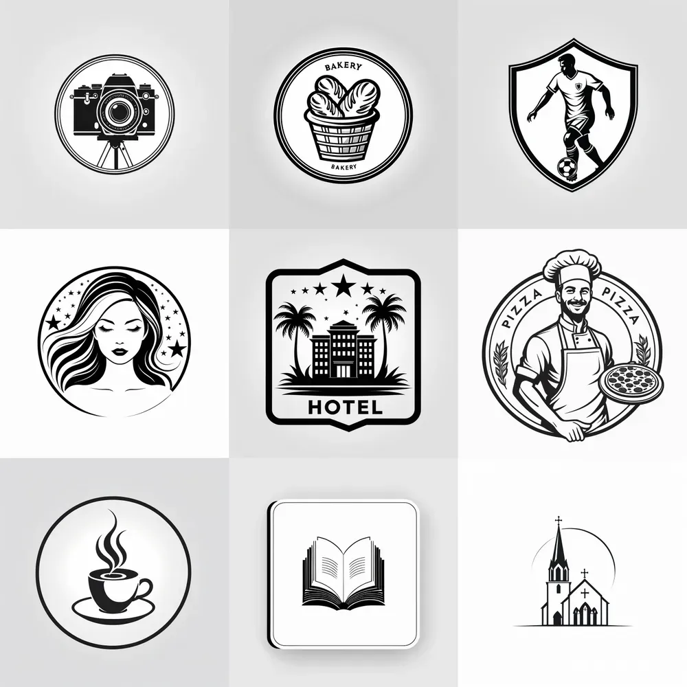 Minimalistic Modern Black White Logos Stable Diffusion Prompt | PromptBase