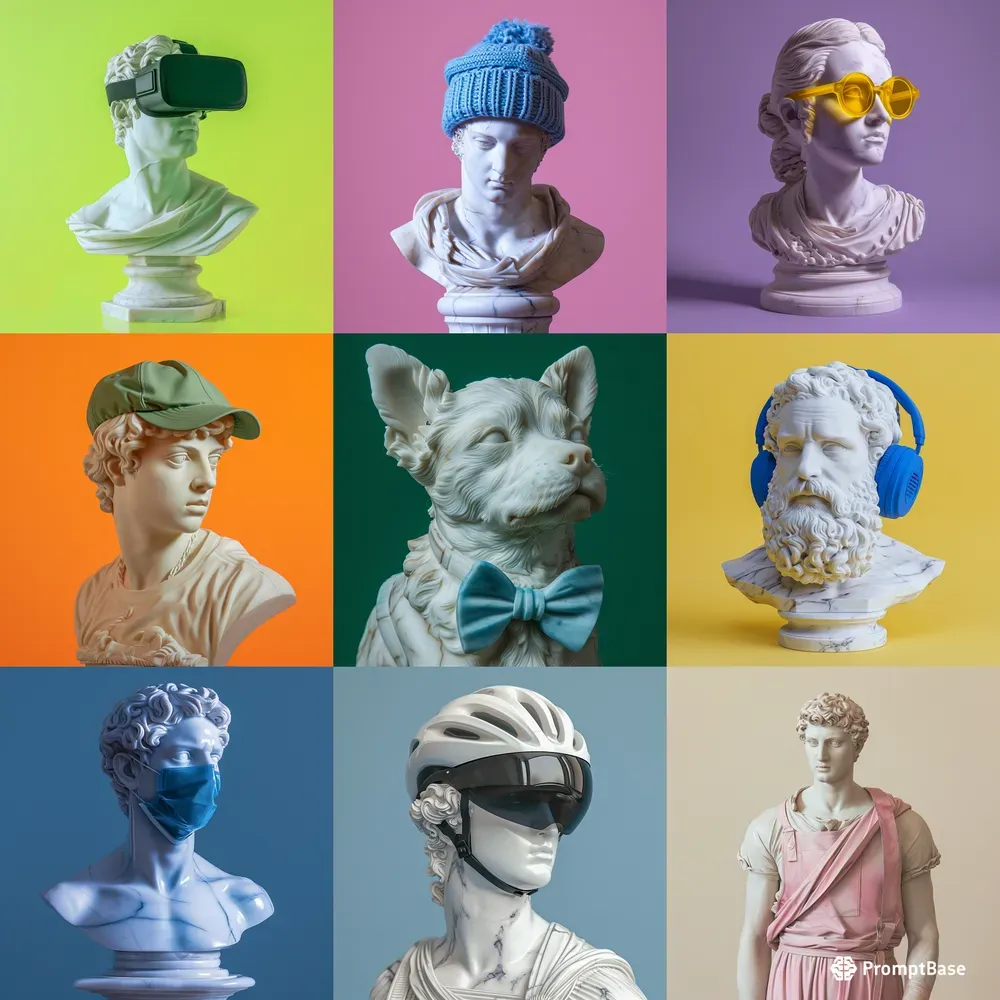 Marble Funny Statues Midjourney Prompt PromptBase