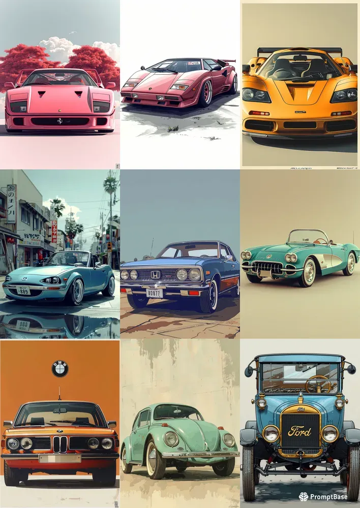 Famous Cars Portraits Midjourney Prompt PromptBase