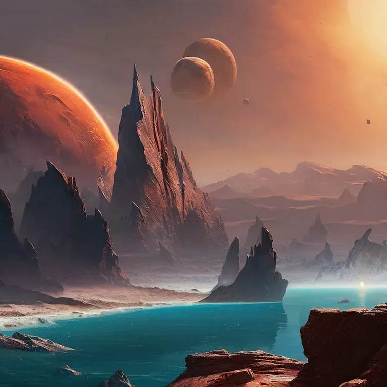 Alien Planet Landscapes Stable Diffusion Prompt | PromptBase