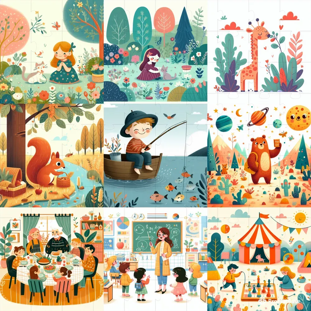 Whimsical Childrens Book Illustrations DALL·E Prompt | PromptBase