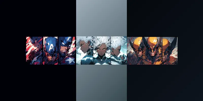 Heroes Or Villain Marvels Split Portraits Midjourney Prompt | PromptBase