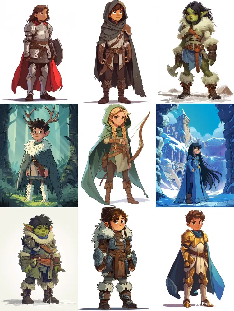 Rpg Kid RPG Characters For Kids 2 Midjourney Prompt | PromptBase
