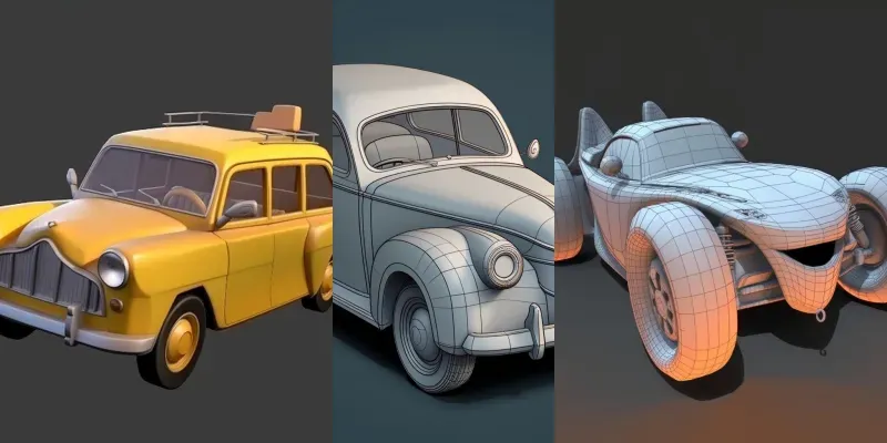 Simple Reference Car Small Cars 3D Model References Midjourney Prompt | PromptBase