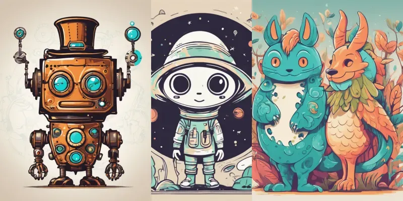 Vector Character Design Generator Whimsical Vector Character Design Generator App | PromptBase