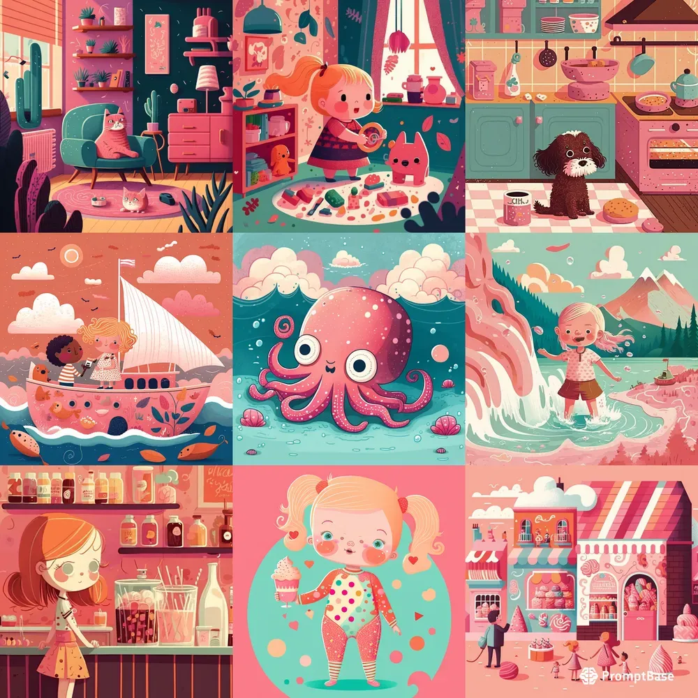 Childrens Book Illustration Midjourney Prompt | PromptBase