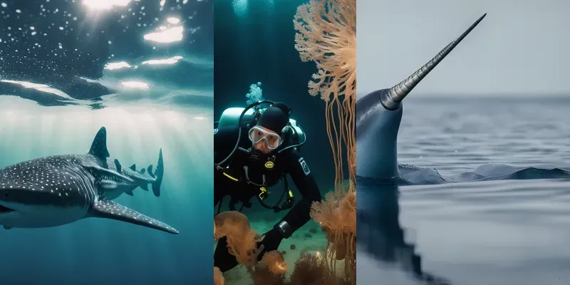 Swim With The Sea Animals Stable Diffusion Prompt | PromptBase