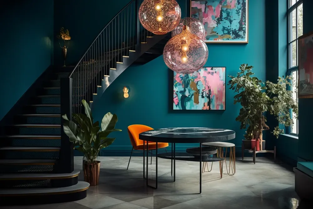 Contemporary Foyer Hall Design Ideas Midjourney Prompt | PromptBase