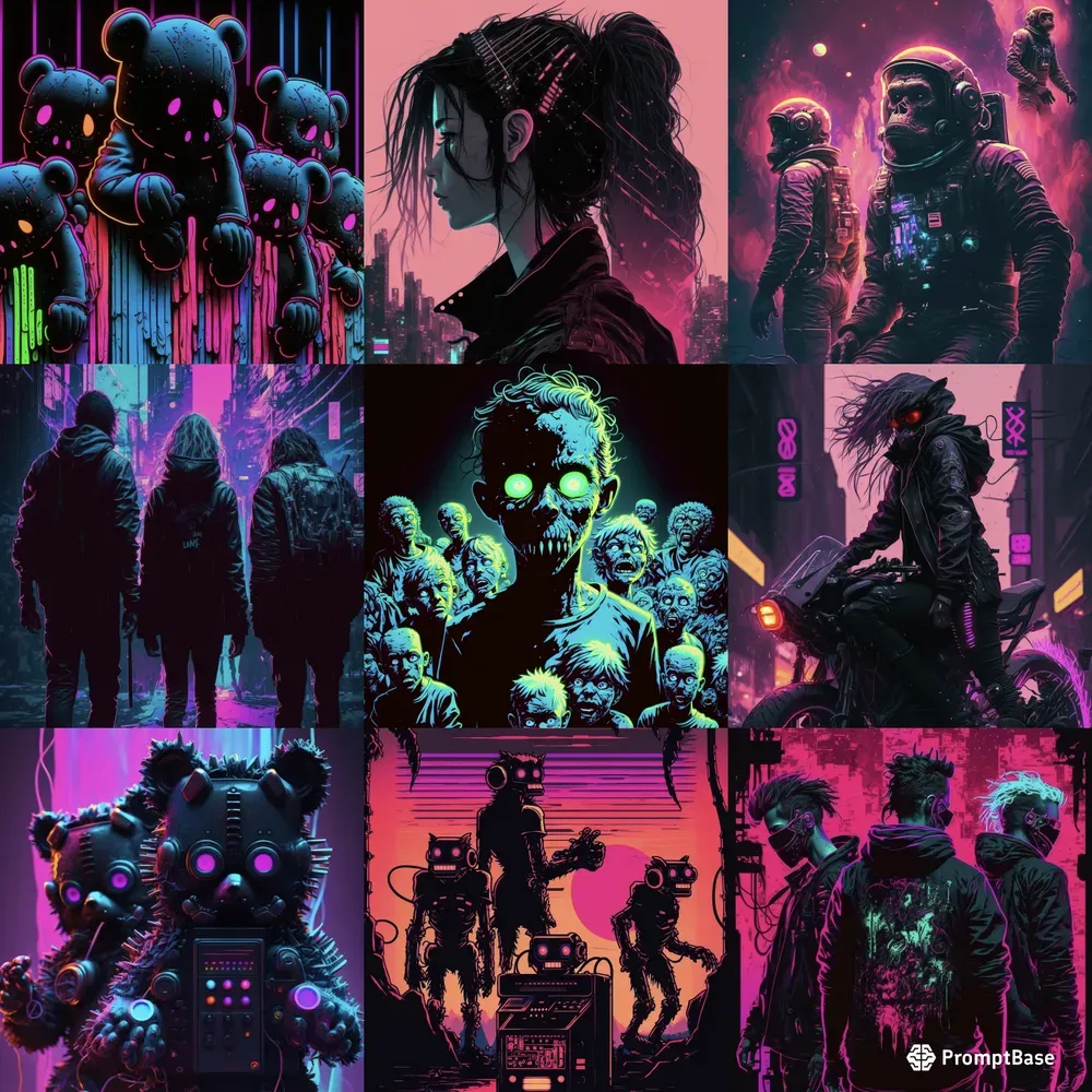 Dark Synth Wallpaper Artworks Midjourney Prompt PromptBase