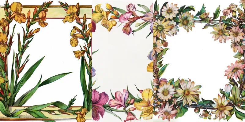 Frame Generator Prompt Flower Vintage Litograph Frames Generator App | PromptBase