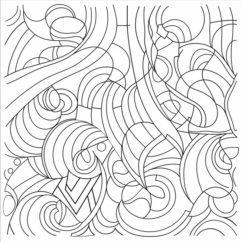 Abstract Line Coloring Pages Midjourney Prompt | PromptBase