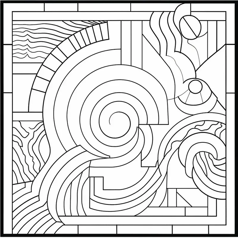 Abstract Line Coloring Pages Midjourney Prompt | PromptBase