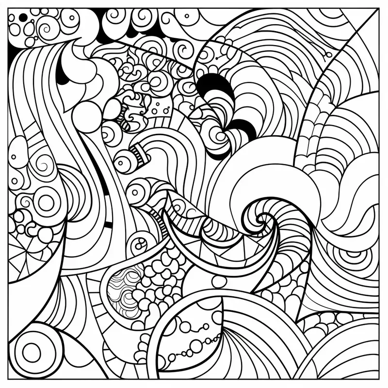 Abstract Line Coloring Pages Midjourney Prompt | PromptBase