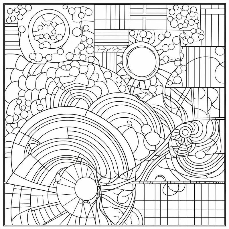 Abstract Line Coloring Pages Midjourney Prompt PromptBase