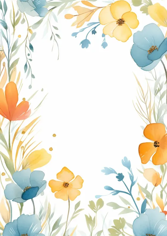 Watercolor Floral Frames Midjourney Prompt | PromptBase