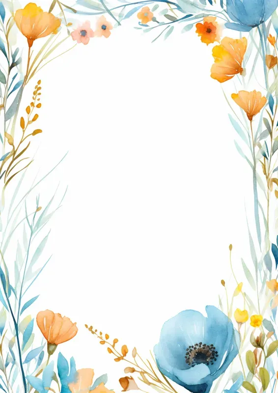 Watercolor Floral Frames Midjourney Prompt | PromptBase