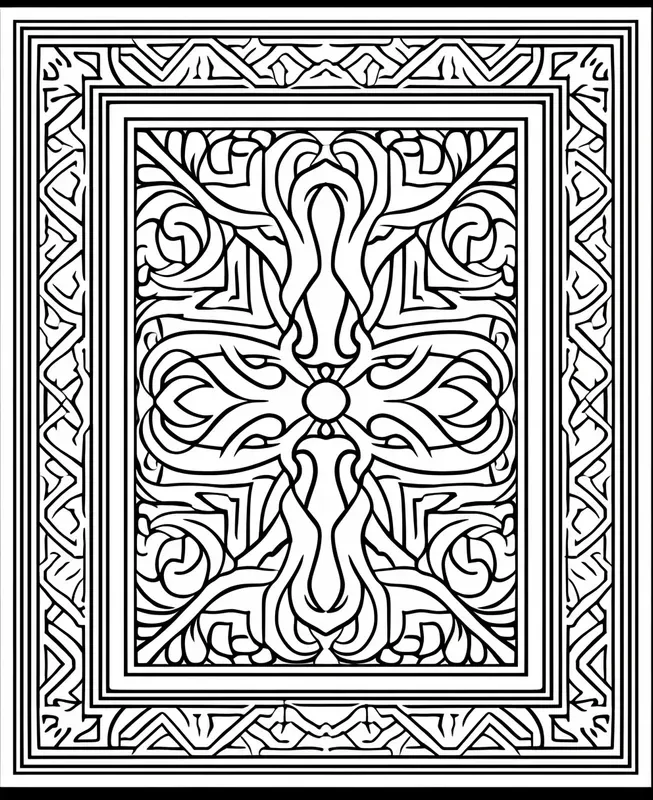 Printable Coloring Rug Oriental Handmade Rugs Coloring Pages Midjourney Prompt | PromptBase