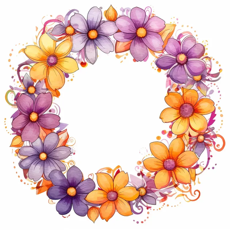 Watercolor Flower Wall Frames Midjourney Prompt | PromptBase