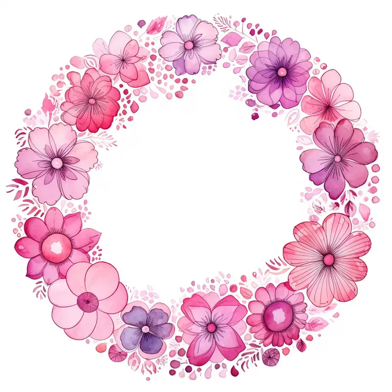 Watercolor Flower Wall Frames Midjourney Prompt | PromptBase