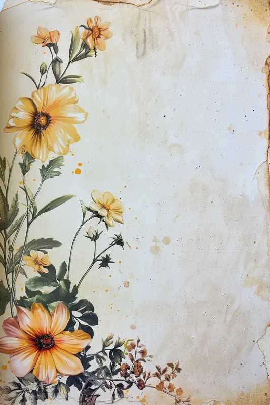 Journal Frame Watercolor Flowers Midjourney Prompt | PromptBase